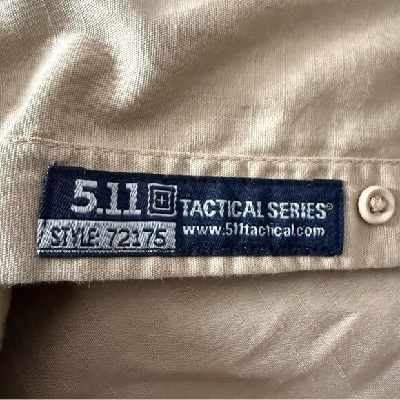 5.11 Tactical Shirt Mens Sz 2XL Reg Tan Long Sleeve Vented Utility Work Outdoor - Picture 7 of 10